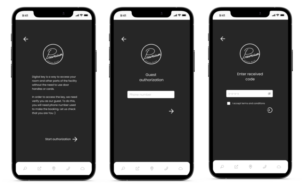 guest authorization mockups
